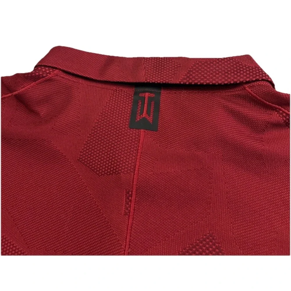 Mens‎ Nike Dri Fit Tiger Woods Camo Jacquard Golf Red Polo CT3801 Sz XL